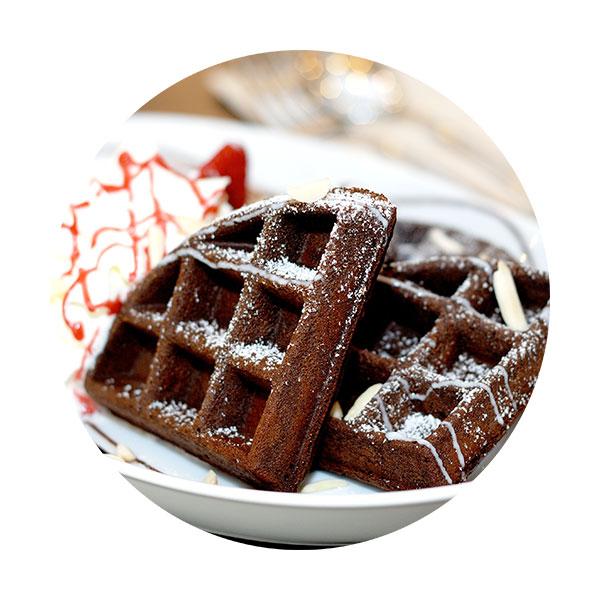 Triple Chocolate Belgian Waffles